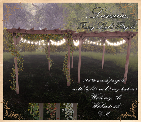 Second Life Marketplace .Lunaria. Fairy Light Pergola